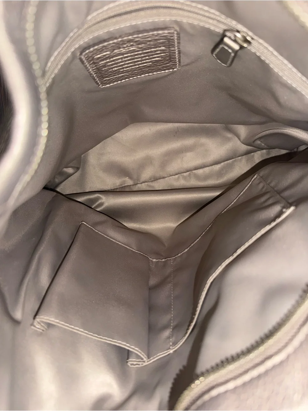Coach Shoulder Bag in Gray with Silver Logo Plaque